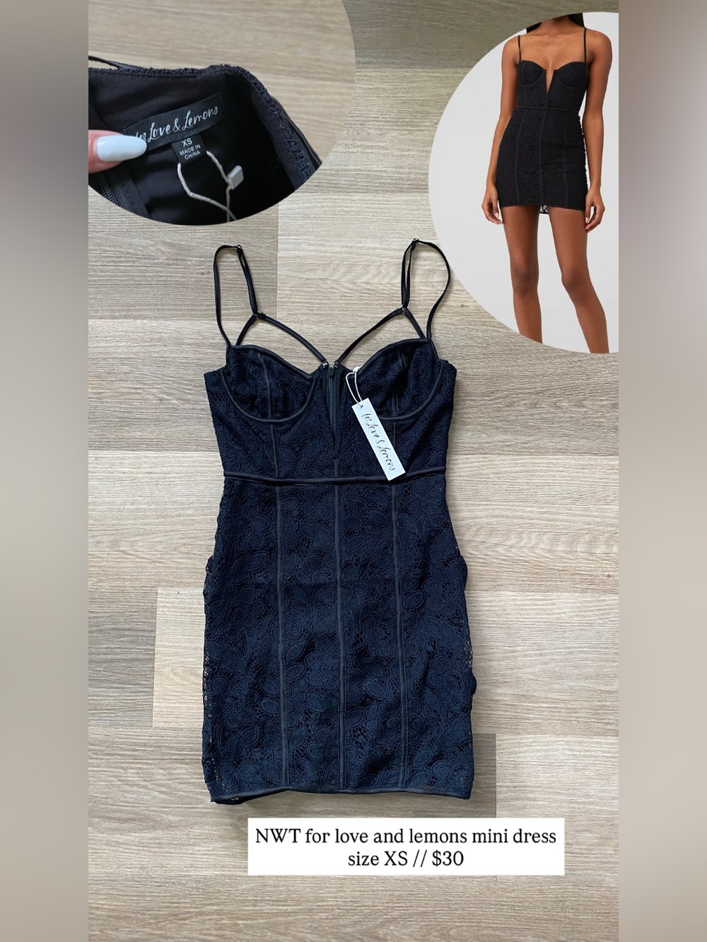NWT for love and lemons mini dress size XS